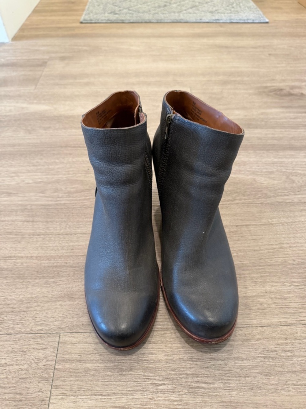 Kork-Ease Black Leather Side-Zip Ankle Booties